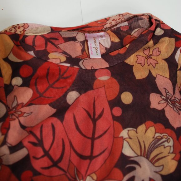 Dedicated Rib Top Ryd Flower Power Multi blouse Sweet size small - Picture 2 of 7